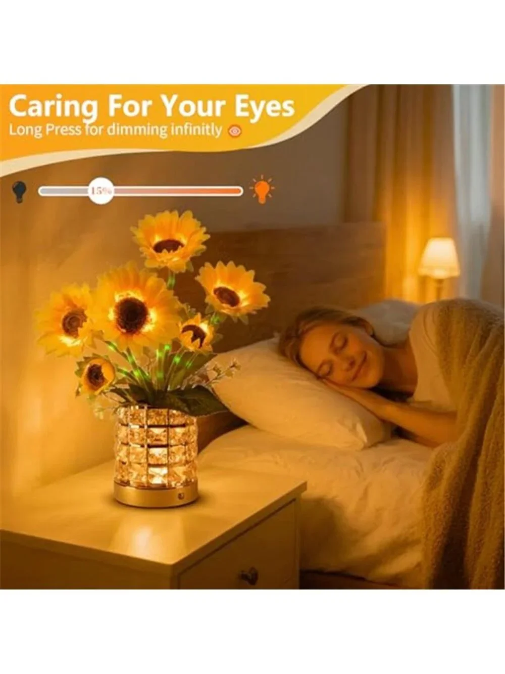 Sunflower LED Lamp Cordless Rechargeable Touch Light Floral Home Decor Gift